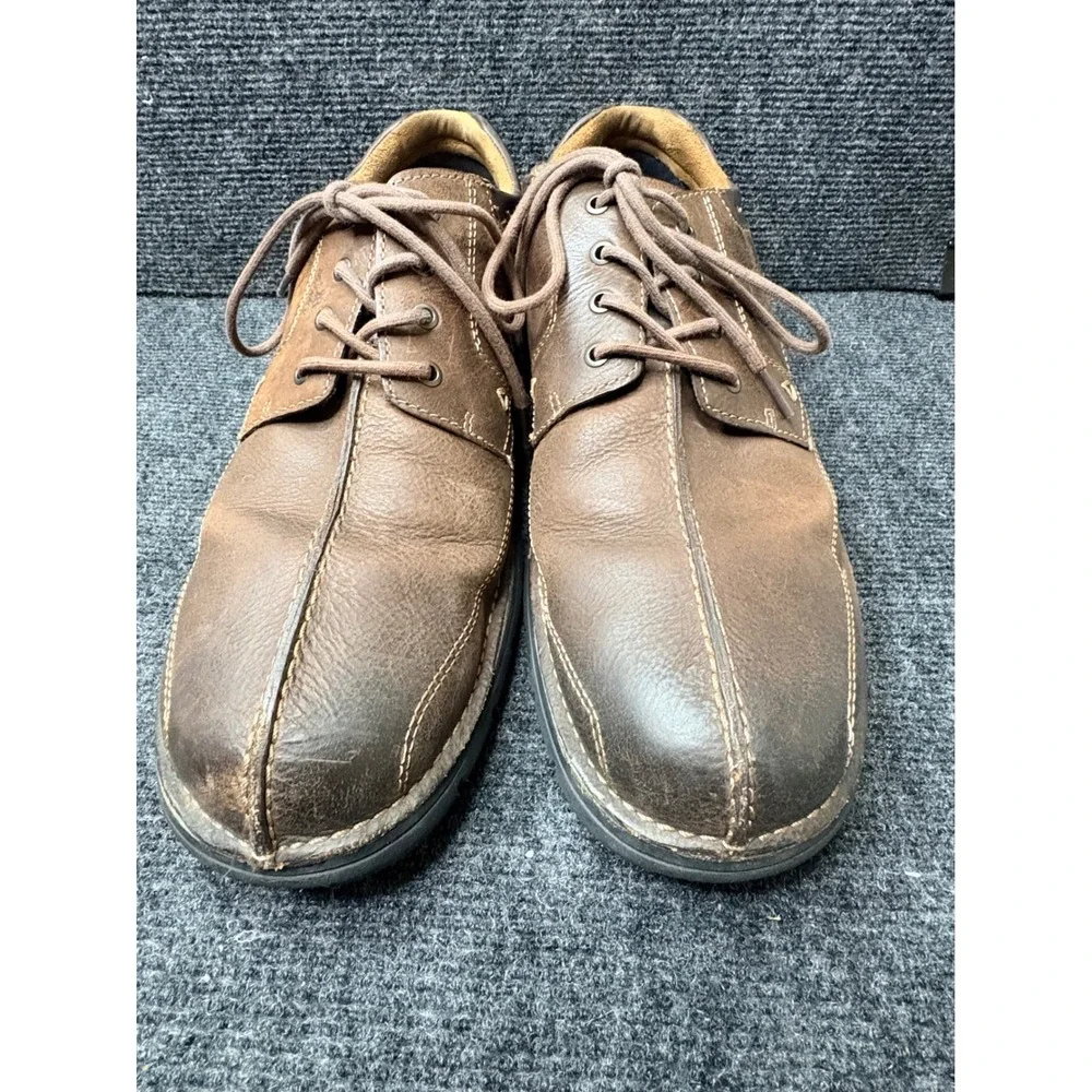 Dockers Mens Brown Leather Split Toe Oxford Lace Up Casual Shoes Brown